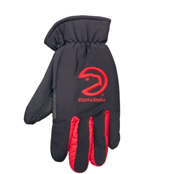 ATLANTA HAWKS Men's Black Red Gloves Small/Medium Winter Gear‎ Thinsulate Logo - Picture 3 of 15